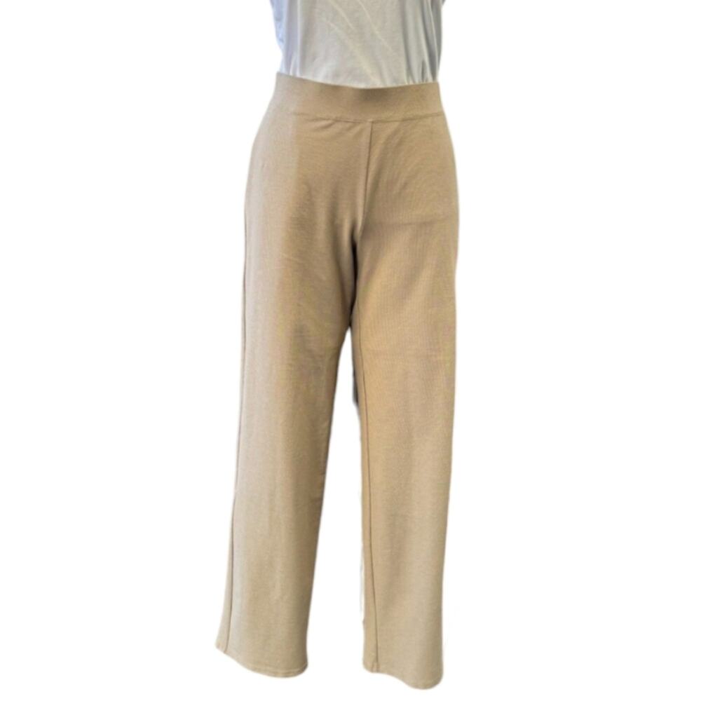 Eileen Fisher Beige Super Soft Organic Cotton Stretchy Cropped Pants Size Large